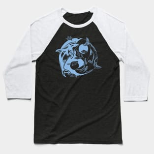 Light Blue Balanced Orca Whales Baseball T-Shirt